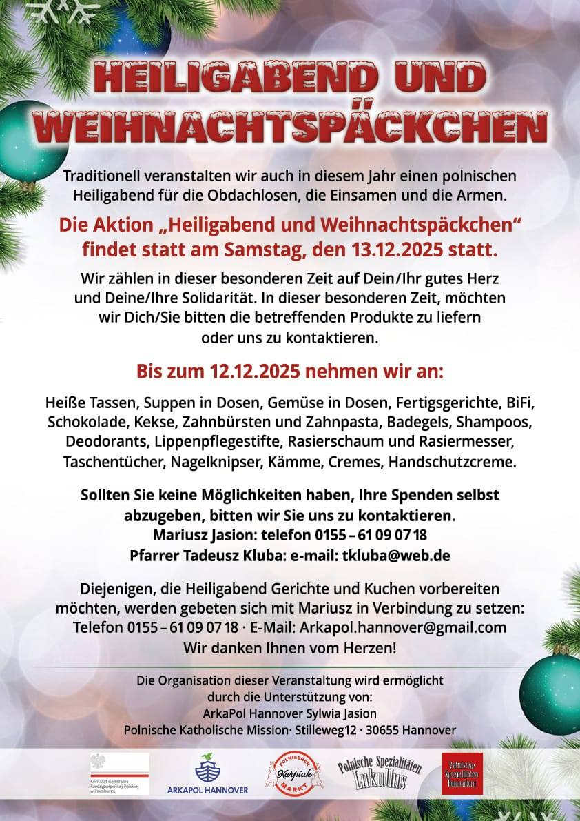 Wigilia i paczka Hanower DE